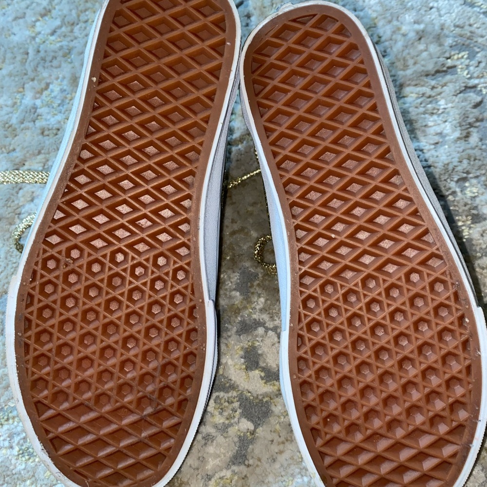 New! Girls Gold Sparkling Vans